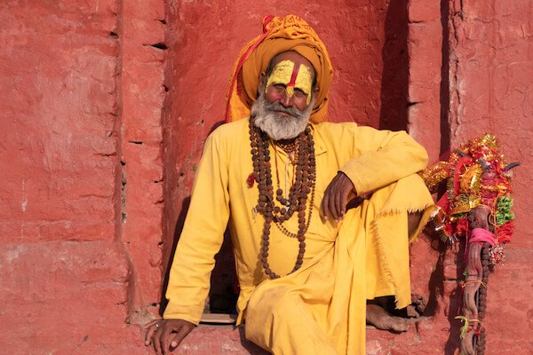 Nepali man dressed in traditional clothes