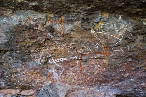 Aboriginal rock art in Arnhem Land - image by shutterstock