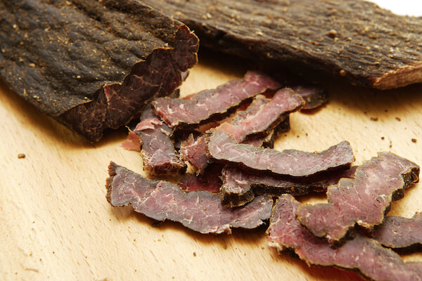 Biltong - piece of biltong meat sliced