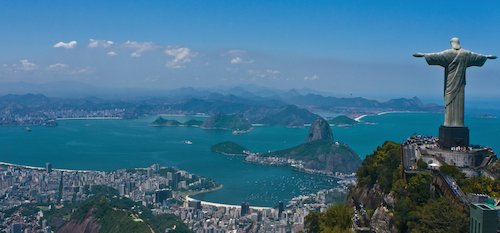 Rio de Janeiro - aerial with Christ the Redeemer Statue