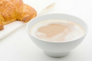 French cafe au lait with croissant