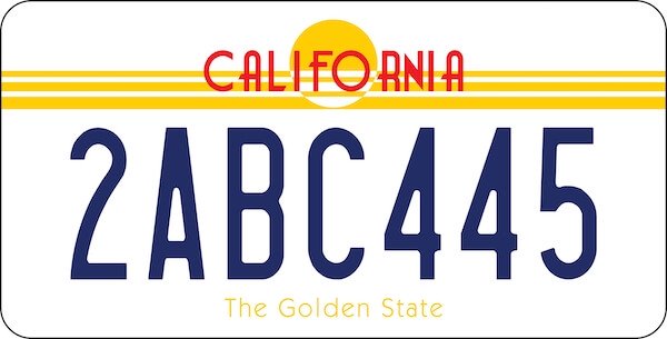 California number plate