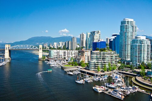 Vancouver skyline in Canada
