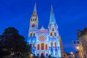 Chartres Cathedral illuminated