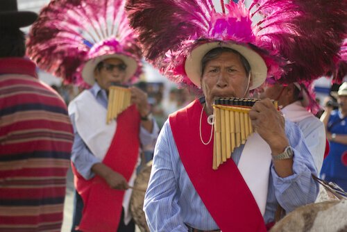 Chileans in traditional clothes