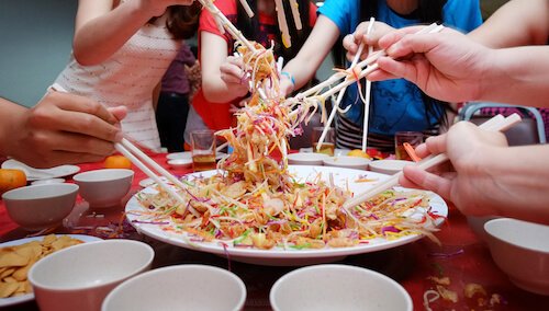 Singapore Prosperity Toss at Chinese New Year