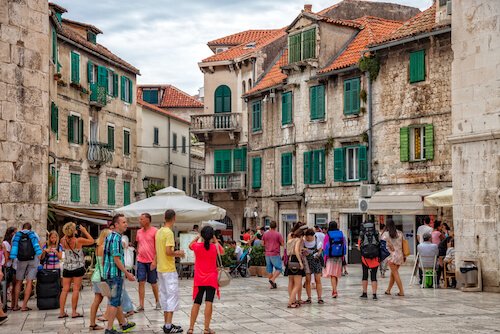 Tourists in Split in Croatia - image by Nightman1965/.com