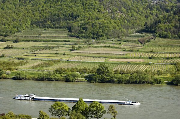 Cargo Ship on the Danube River