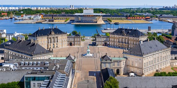 Denmark Amalienborg Palace in Copenhagen