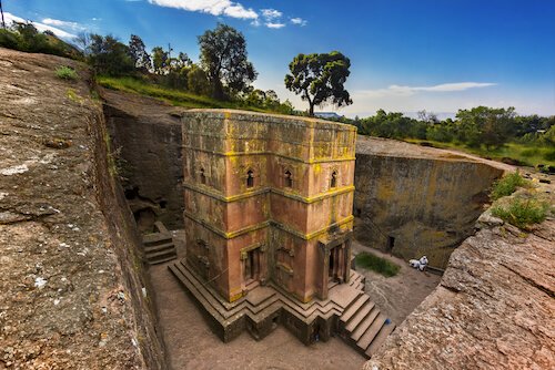 Rock-hewn church in Lalibela/Ethiopia