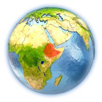 Ethiopia in world map