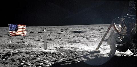 Neil Armstrong, the first man on the moon, picture by NASA
