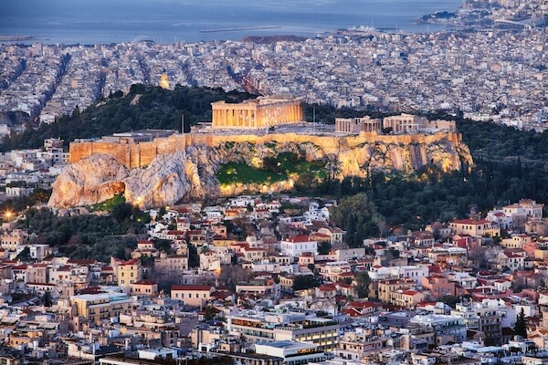 greece acropolis aerial