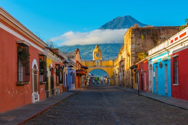 Colourful houses in Antigua in Guatemala