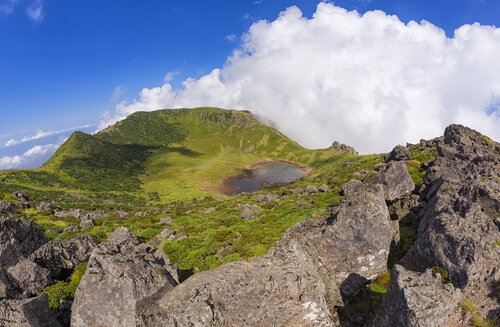 Crater lake on Hallasan mountain