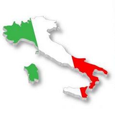 italy outline in national colours