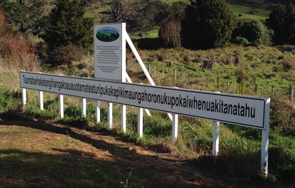 World's longest place name using the English alphabet "Taumata whakatangi hangakoauau o tamatea turi pukakapiki maunga horo nuku pokai whenua kitanatahu". NewZealandTourism