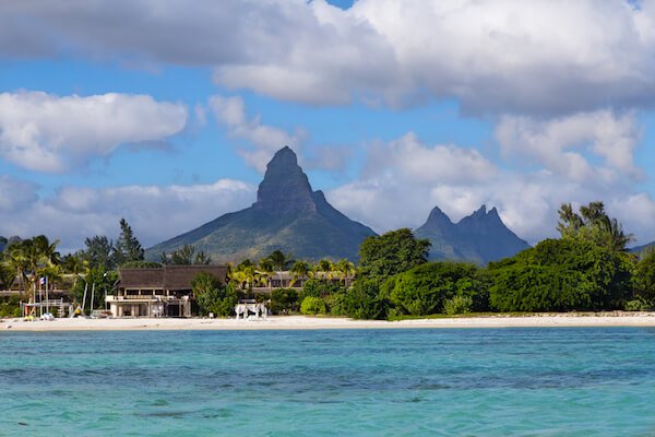 Petite Rivière Noire is Mauritius highest mountain peak - here seen from Flic en Flac