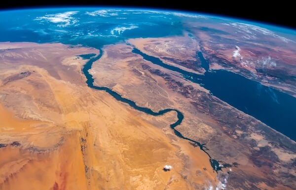 mediterranean sea nile delta aerial
