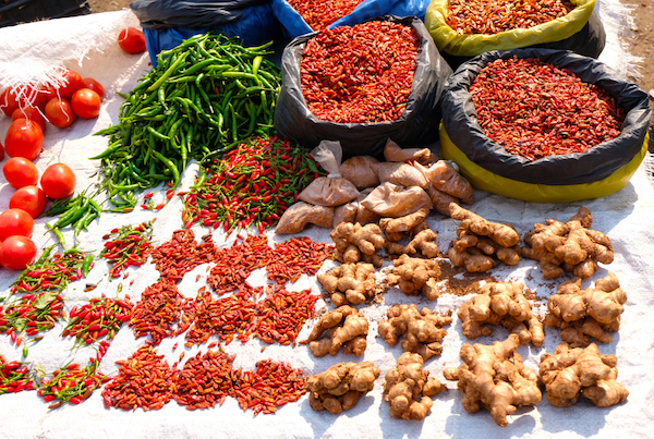 Chilli and Ginger at Maputo market