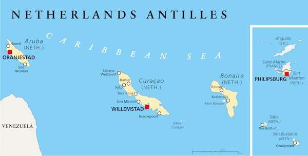 Map of the Netherlands Antilles