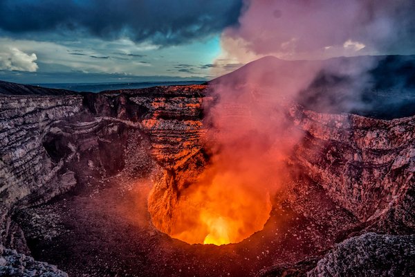 Active Masaya Volcano near Managua in Nicaragua