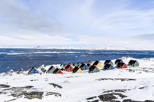 Colourful houses in Nuuk in Greenland