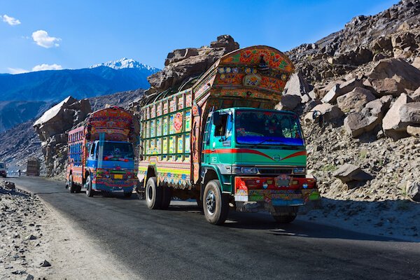 Pakistani truck decorated