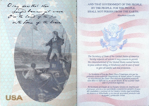 US passport request message