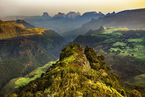 Ethiopia Simien mountains at sunrise