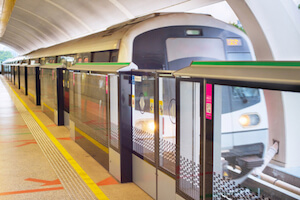 Singapore MRT train at station