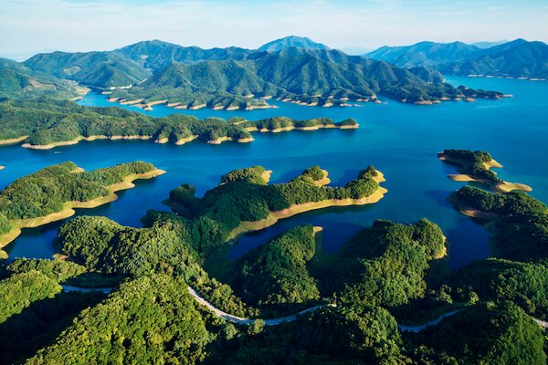 Chungju Lake in South Korea - aerial view