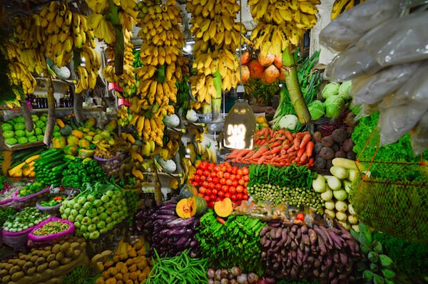 Fresh fruits at the market in Sri Lanka