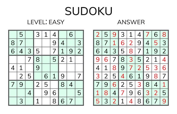Sample sudoku game with answers