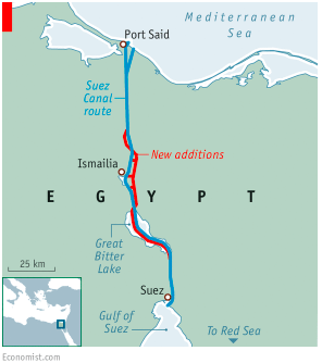 Location of Suez Canal