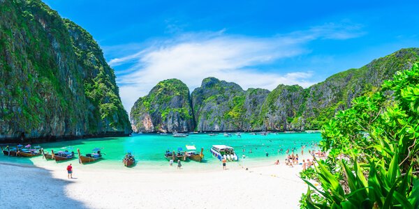 Maya Bay Beach on Phi Phi island in Thailand