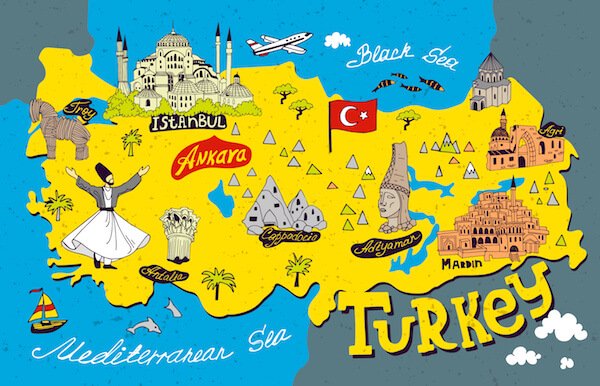 Turkey map for kids