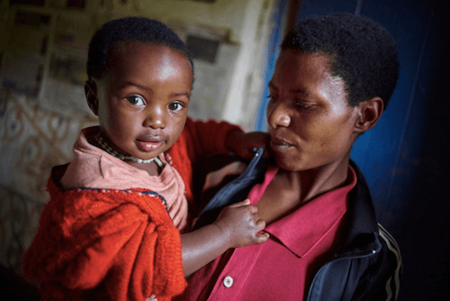 African woman and child