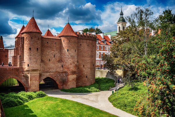 Warsaw barbican and city wall