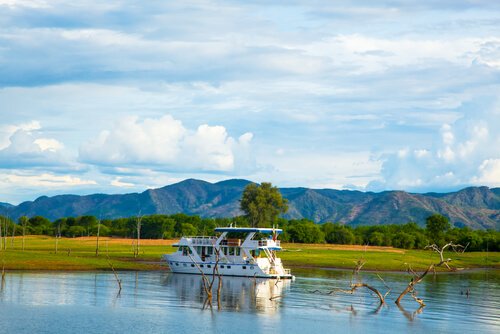 Houseboat in Zambia on Lake Kariba